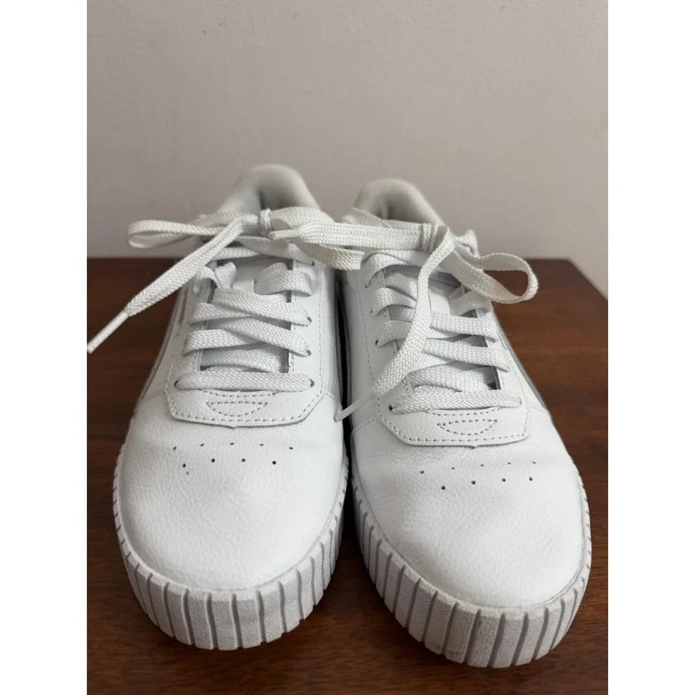 PUMA Women's Carina 2.0 White Leather Casual Sneakers Shoes Size 7.5